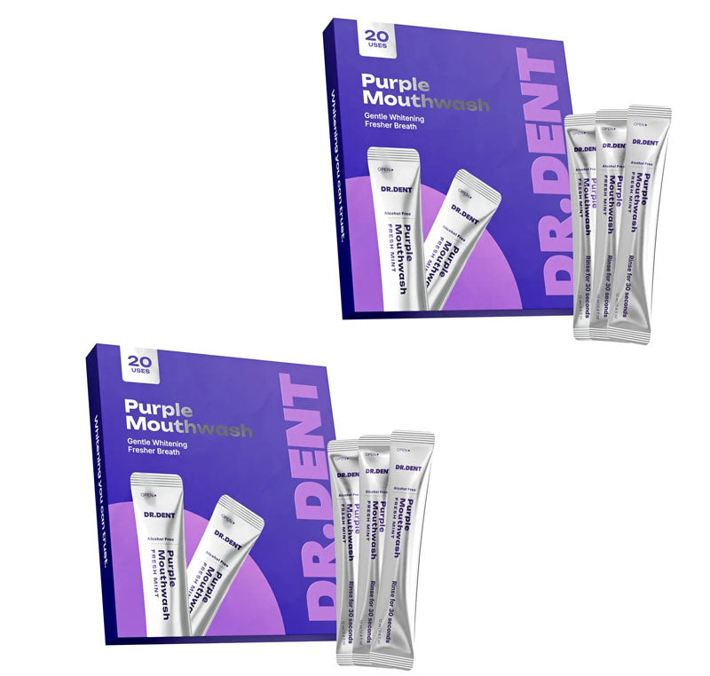 Purple Mouthwash - Sachets 20 Pack - Peroxide-Free - Alcohol Free - Vegan Mint