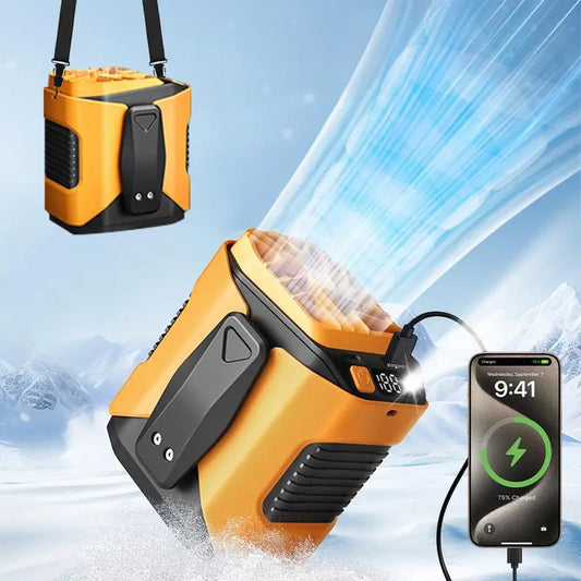 Personal Portable Waist Clip Fan,Rechargeable-Rechargeable 6000mAh Battery Power bank