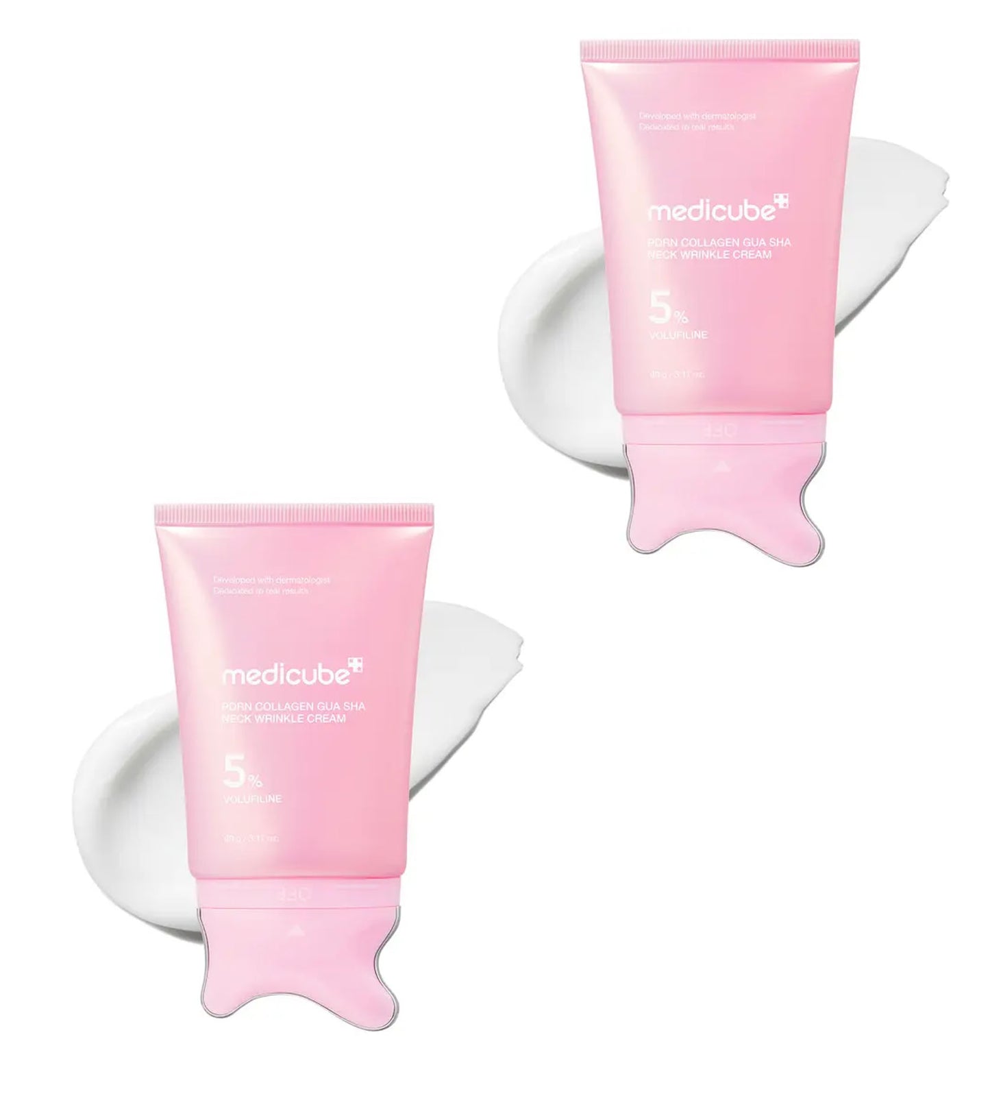 PDRN Collagen Gua Sha Neck Wrinkle Cream | Built-In Gua Sha Massager with Volufiline 5% + PDRN