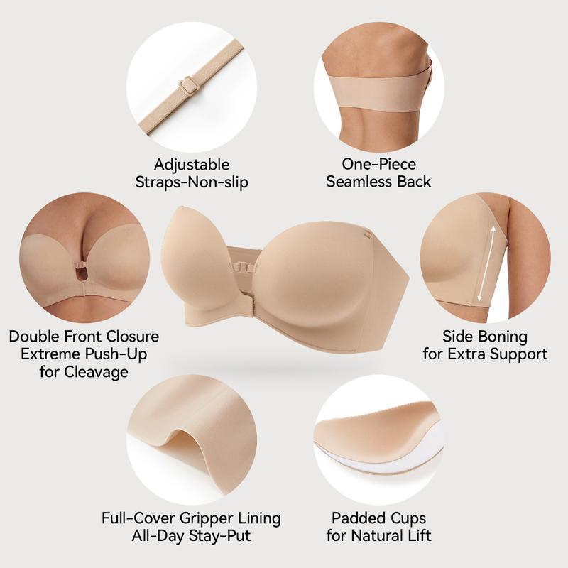 💞Seamless Front Closure Bra With Adjustable Straps