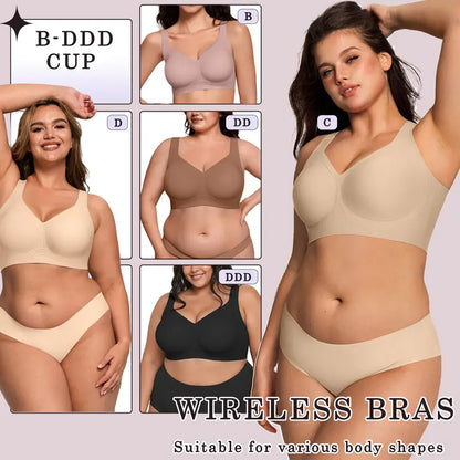 💕 GRACE Classic T-Shirt Bra, Jelly Bras, Wireless Full Coverage for All Day Comfort