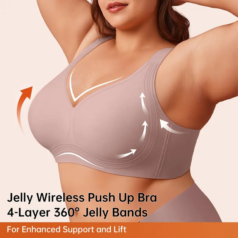 💕 GRACE Classic T-Shirt Bra, Jelly Bras, Wireless Full Coverage for All Day Comfort