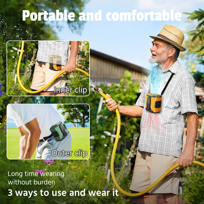 Personal Portable Waist Clip Fan,Rechargeable-Rechargeable 6000mAh Battery Power bank