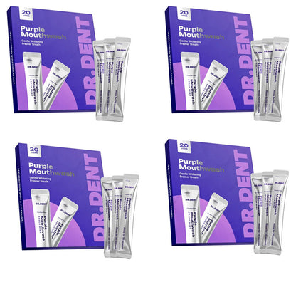 Purple Mouthwash - Sachets 20 Pack - Peroxide-Free - Alcohol Free - Vegan Mint