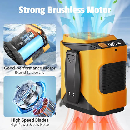 Personal Portable Waist Clip Fan,Rechargeable-Rechargeable 6000mAh Battery Power bank