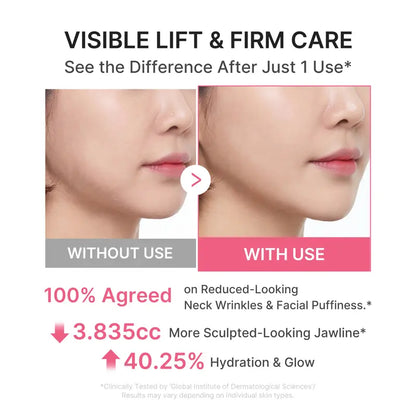 PDRN Collagen Gua Sha Neck Wrinkle Cream | Built-In Gua Sha Massager with Volufiline 5% + PDRN