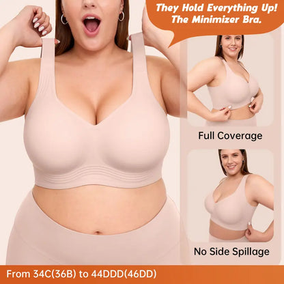 💕 GRACE Classic T-Shirt Bra, Jelly Bras, Wireless Full Coverage for All Day Comfort