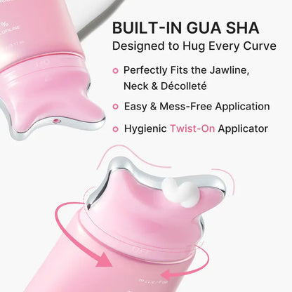PDRN Collagen Gua Sha Neck Wrinkle Cream | Built-In Gua Sha Massager with Volufiline 5% + PDRN